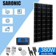 12V 380W Solar Panel Kit Mono Home Off-Grid RV Caravan Camping Charging Battery