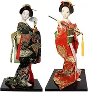 12" Kimono Geisha Doll, Japanese Kimono Doll Geisha Figurine Ornaments Gift Art Craft Collection/Gift,#04,2pcs/4202 (Color : #014, Size : 2pcs)
