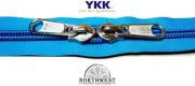 YKK Nylon Coil Zipper Tape # 10 Bluebird 25 yards with 50 Nickle Zipper Sliders