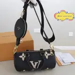 免運 超商免運 LV 路易威登 M45980 PAPILLON BB 手袋 黑色/米白色 壓紋 雙色MONOGRAM皮革