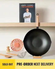 ANDY COOKS : THE COOKBOOK & MAKO Black Steel 14 Wok Kit