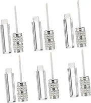 HONMEET 6pcs Round Lip Gloss Bottles 5ml Empty Gloss Balm Containers Brush Plastic Essence Lip Gloss Tubes