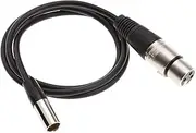 VGOL 3 Pin XLR Mini Male Plug to Female Adapter Cable Black OFC 1m for BMPCC4K Video Assist 4K Blackmagic Pocket Cinema Camera 4K Sharp 8K Cam