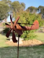 RUSTY BI PLANE WIND SPINNER