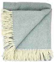 Prince of Scots Highland Tweed Herringbone 100% Pure New Wool Blanket Throw, Wool, Robin, One Size