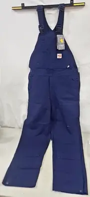 New Carhartt Overalls Mens 38 x 36 Navy FR Carpenter Bib Flame Resistant