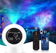 Alarm Clock Star Projector for Kids Bedroom, Bluetooth Speaker and White Nois...