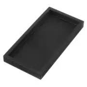Silicone Bathroom Tray, 8" x 4" Soap Dispenser Tray, Black