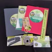 Onyx Green Office Supply Set / Lot Tape, Scissors, Stapler, Ruler, Binder & More