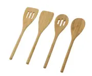 Davis & Waddell Bamboo Kitchen Utensils Set of 4 Cooking Spatula Spoons Tool