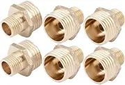 uxcell Pneumatic Air Pipe 1/2PT x 1/4PT Male Thread Hex Reducing Nipple 6pcs