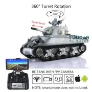 Henglong 7.0 M4A3 Sherman FPV RC 1/16 Tank 3898 360° Turret Barrel Recoil Snow
