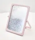 Mary Kay Tri-Fold Standing Pink Travel Mirror w/Blk.Mesh Zipper Bag,Plastic,7x5"