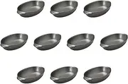 Set of 10, Small Black Oval Au Gratin [7.4 x 4.3 x 1.4 inches (18.7 x 11 x 3.6 cm)] | Setomonohonpo