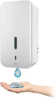1500mL Automatic Drip pe Touc Hand Sanitizer with IR Sensor Nail-Free Drilling Wall-Mounted for Home School Restaurant Office Commercial Use