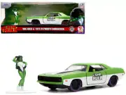 1:32 She-Hulk w/1973 Plymouth Barracuda -- Green Metallic & White -- JADA