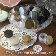 Free Shipping! 12 Tiny clear JAR Screw Gold Silver Black Cap Lid 3301 Containers