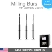 Upcera A52 Milling Burs for PMMA set 0.6mm 1.0mm 2.0mm W DLC