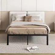 40Cm Double Bed Frame,Metal Bed Base,Steel Slat Mattress Support,Under Bed Stora