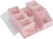 F Fityle Eyelash Extension Supplies Accessories Tools Organizer Storage Box with Tweezer Holder Stand, Display Storage Box Shelf Holder - Pink Marble