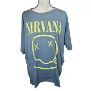 Daydreamer Ladies Nirvana Vintage Black Smiley Graphic - Size 1X