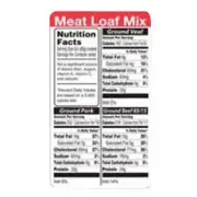 Specialty Printing Meat Loaf Mix Nutrition Label | 1000/Roll