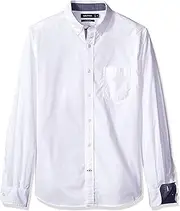 [NAUTICA] Men's Classic Fit Stretch Solid Long Sleeve Button Down Shirt