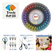 60 Pack Scissors Bulk 8 Multipurpose Professional Heavy Duty Multi Color Sewi...