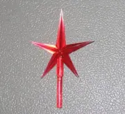 EXTRA Large RED Ceramic Christmas Tree Star Topper 4" tall