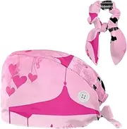 [CWAGFEQZ] Scrub Caps Women,Scrub Hats Suitable for Women,Girl Silhouette Dog Paris Tower