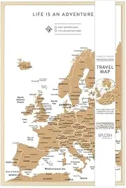 Splosh Cork Pin Board Europe Travel Map, Small