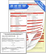 Annual Vehicle Inspection Report Form 3-Ply Carbonless and Label 2-ply Exterior