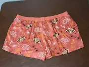 Women's Coral Bisque Joyspun Butterfly Print Boxer Sleep Shorts Plus size 3X New