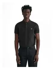 [Gant] Slim Fit Shield Pique Polo Shirt in Black