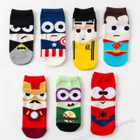 在飛比找蝦皮購物優惠-襪子 男襪女襪 超級英雄聯盟款棉襪 超人美國隊長 鋼鐵人蝙蝠