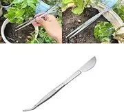 Bonsai Tweezers, Bonsai Root Rake Plants Tweezers,9 inch Long Handle Stainless Steel Straight and Curved Tweezers Nippers,Comfortable Ridged Handle for Garden, Kitchen, Indoors and Outdoors(F)
