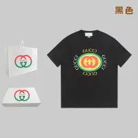 在飛比找Yahoo!奇摩拍賣優惠-Gucci古馳 圓圈logo 印花圓領短袖T恤面料：采用32