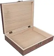 MUCKLILY Elegant Vintage Treasure Chest Wooden Storage Box Lock Small Decorative Storage Container for Home