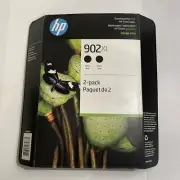 HP 902XL Black 2-Pack Ink Cartridges New Sealed in Package Exp Sept 2024