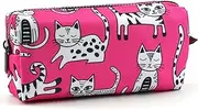 Pink Cat Pencil Case Makeup Bag Cat Lover Gift Crazy Cat Lady Toiletry Case Pouch Gifts for Teens Cosmetic Bag Kawaii Box Stationary Gadget Bag