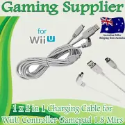 2 in 1 USB Charging Charger Cable Cord For Nintendo WII U Gamepad Controller