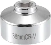X AUTOHAUX Universal 38mm Car Oil Filter Wrench Oil Filter Socket Wrench Housing Cap Socket Remover Tools Silver Tone
