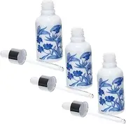 BAZEITFLOW 3Pcs Ceramic Essential Oil Bottles with Droppers Portable Aromatherapy Dispenser for Perfume and Liquids Leakproof and Convenient for Travel