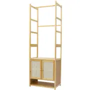 Freestanding Bamboo Clothes Rack with Shoe Storage