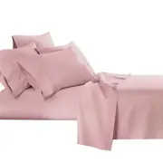 2000TC Blush Bamboo Cooling Sheet Set Ultra Soft Breathable Flat Sheet Fitted