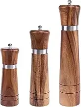 Pepper Grinder Set of 3 Household Kitchen Seasoning Bottle Sea Salt Grain Pepper Grinding Jar Adjustable Coarseness