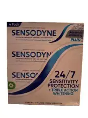 SENSODYNE Advanced Whitening Plus Toothpaste, 6.5 oz, 4-pack EXP 5/27