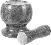 1 Set Marble Garlic Masher Kitchen Garlic Grinding Bowl Ergonomic Pestle Design for Easy Crushing for Spices and Elegant Finish