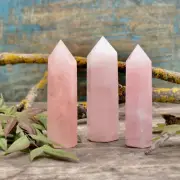 Rose Quartz Stone Tower Single Point Wand Pink Crystal Obelisk Home Decoration
