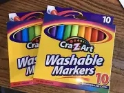 Junk Drawer Lot #10 - Two - 10 CT CraZart Washable Markers - Non-Toxic